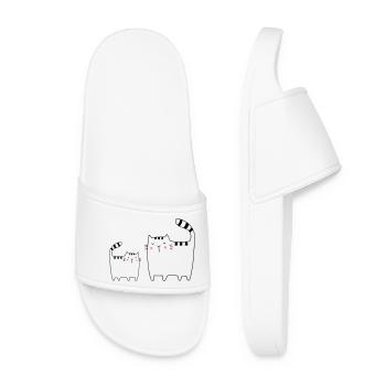 Cats Family Cat Kitten - Women’s Pool Sliders - white - Front