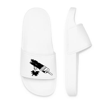 A brush and dripping paint - Women’s Pool Sliders - white - Front