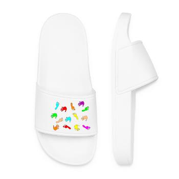Colorful hands & feet - Women’s Pool Sliders - white - Front