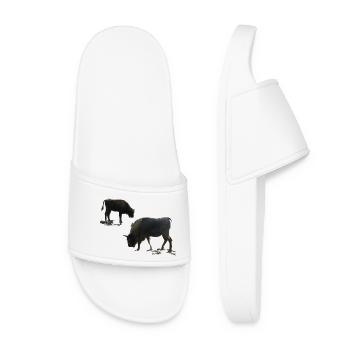 Bison with young animal - Women’s Pool Sliders - white - Front