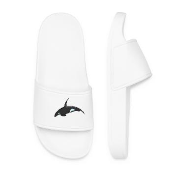 Orca Nachthimmel Cartoon-Print - Frauen Badelatschen - Weiß - Vorne