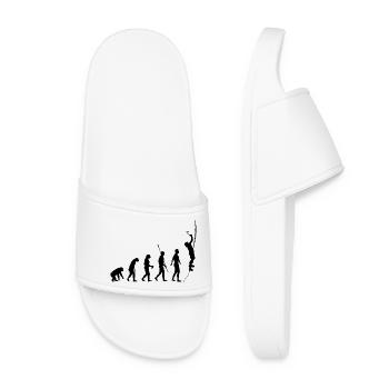 Human evolution, ice climbing, ice climbers - Women’s Pool Sliders - white - Front