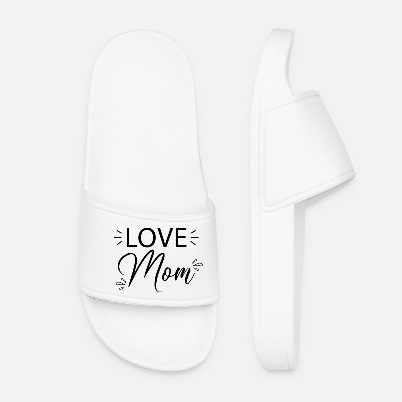 Love Mom... - Women’s Pool Sliders - white