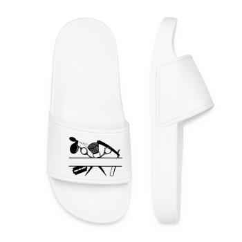 Bannière de texte d’attributs de coiffeurs - Claquettes Femme - blanc - Devant