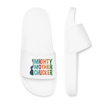 Mighty Mother Chucker on Ukulele bunt - Frauen Badelatschen - Weiß - Vorne