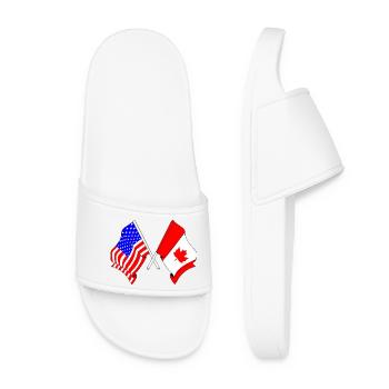 Flagge USA und Flagge Kanada - Frauen Badelatschen - Weiß - Vorne