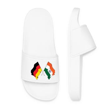 Flag of Germany and flag India - Women’s Pool Sliders - white - Front