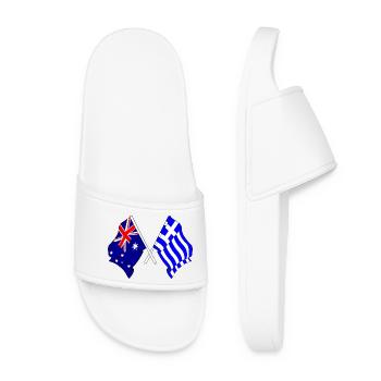 Flagge Australiens und Flagge Griechenlands - Frauen Badelatschen - Weiß - Vorne