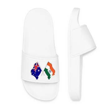 Flag of Australia and flag India - Women’s Pool Sliders - white - Front