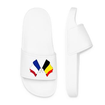 Flag of France and flag of Belgium - Women’s Pool Sliders - white - Front