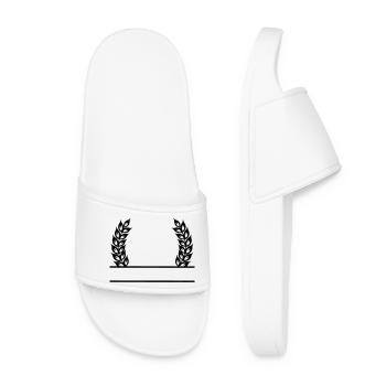 Grain Wreath Name Banner - Women’s Pool Sliders - white - Front
