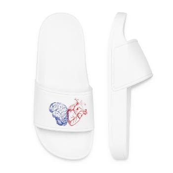 Cerveau et cœur - Claquettes Femme - blanc - Devant