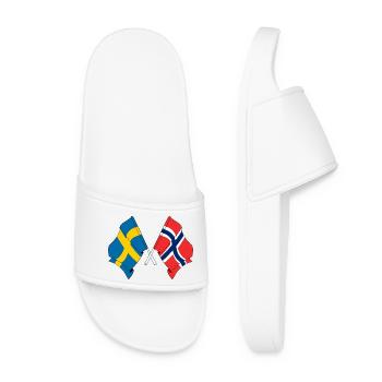 Flag Sweden, flag Norway - Women’s Pool Sliders - white - Front