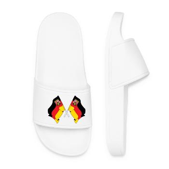 Deux drapeaux de la Rhénanie palz - Claquettes Femme - blanc - Devant