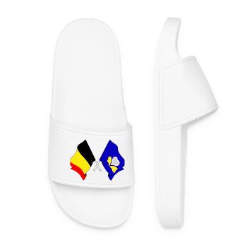 Flagge Belgien, die Region Brüssel-Hauptstadt - Frauen Badelatschen - Weiß - Vorne