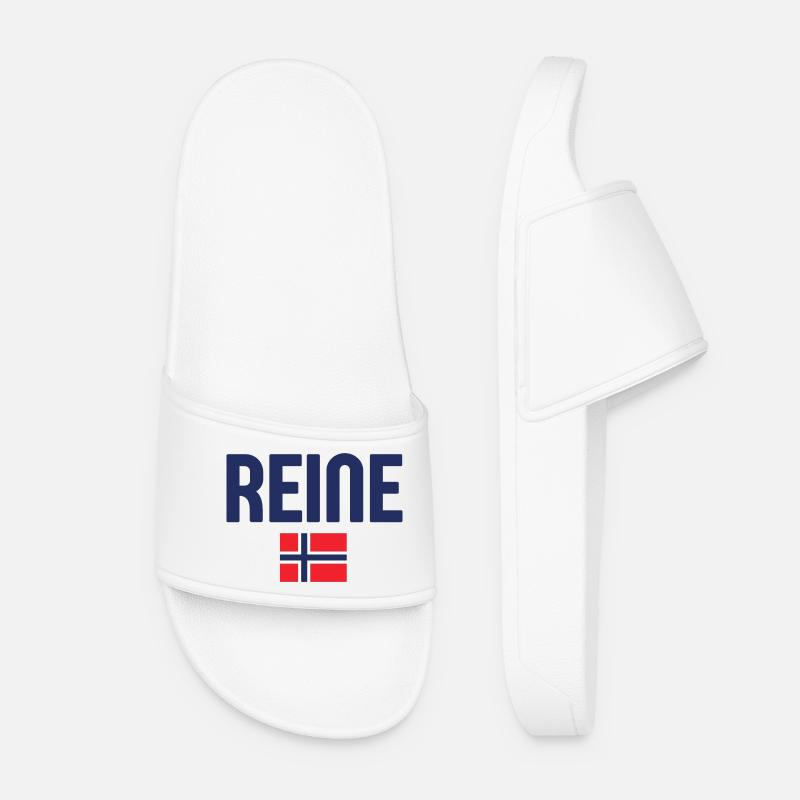 Reine-Norway Flag Design - Women’s Pool Sliders - white