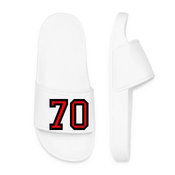 70. 70 ANS. 70e ANNIVERSAIRE. ANNIVERSAIRE 70 ANS. - Claquettes Femme - blanc - Devant