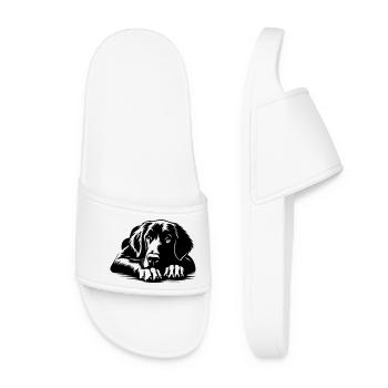 Retriever à poil plat - Claquettes Femme - blanc - Devant