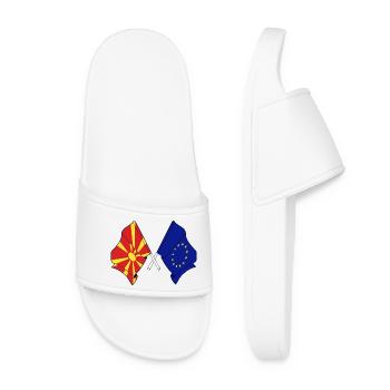 Flag North Macedonia, Europe - Women’s Pool Sliders - white - Front