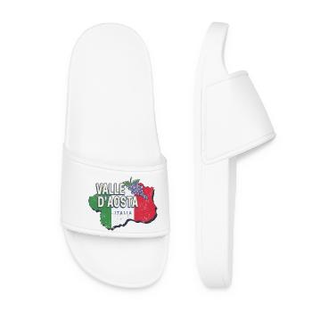 Vallée d’Aoste, Italie, Région Rétro, Carte, Souvenir - Claquettes Femme - blanc - Devant