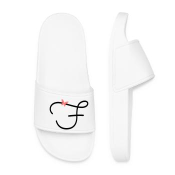 Buchstabe F Schmetterlingsbuchstabe - Frauen Badelatschen - Weiß - Vorne