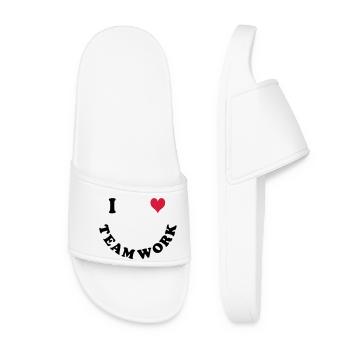 J’aime le travail d’équipe - Claquettes Femme - blanc - Devant