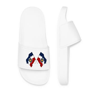 Two flags crossed Utah - Women’s Pool Sliders - white - Front