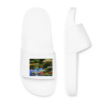 Koi Fish in Tranquil Waters - Women’s Pool Sliders - white - Front