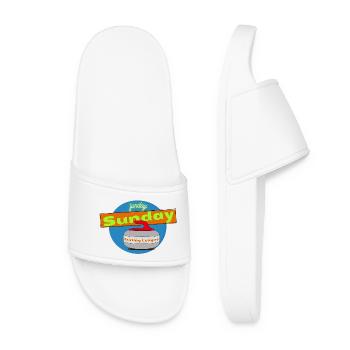 Sunday Funday Curling League Design - Women’s Pool Sliders - white - Front