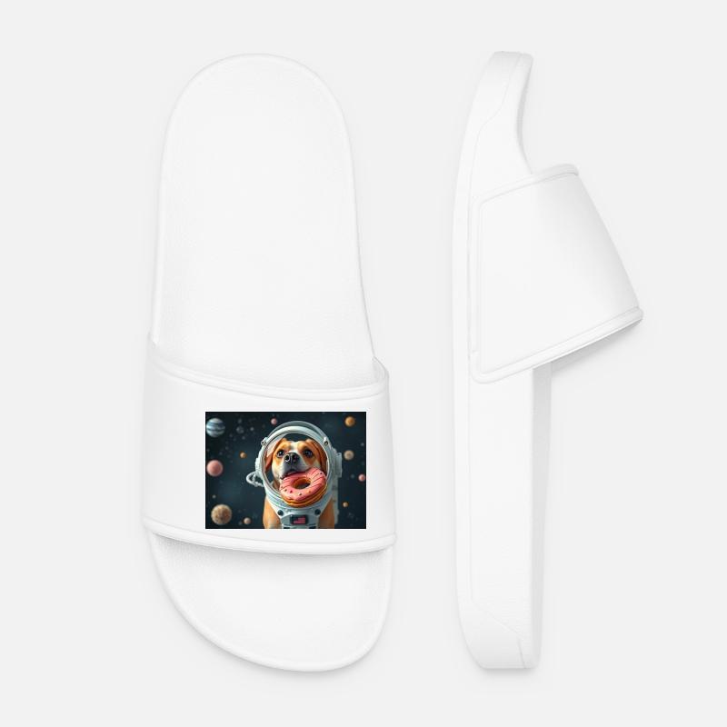 Chien de l’espace avec casque beignet - Claquettes Femme - blanc