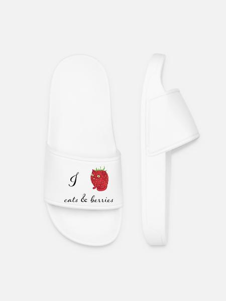 J'adore les chats et les baies - Claquettes Femme - blanc