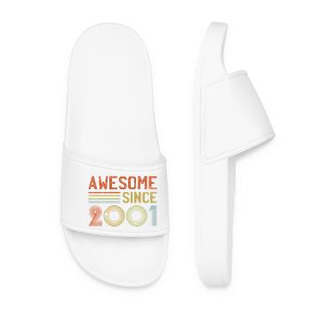 Retro Year of Appreciation 2001 Design - Women’s Pool Sliders - white - Front