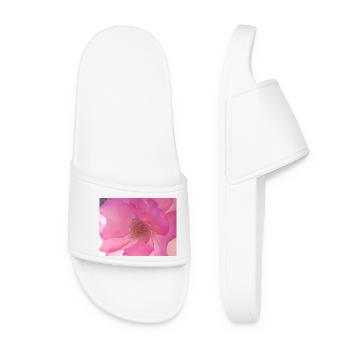 Sanfte Rosenblüte in Pink - Frauen Badelatschen - Weiß - Vorne