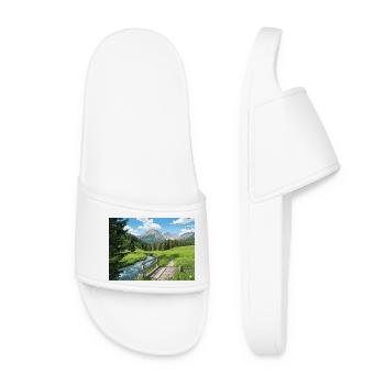 Panorama des sentiers fluviaux alpins - Claquettes Femme - blanc - Devant