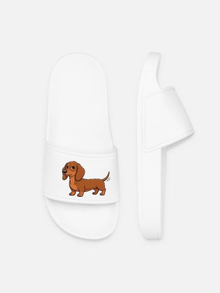 Teckel_puppy_bruin - Frauen Badelatschen - Weiß