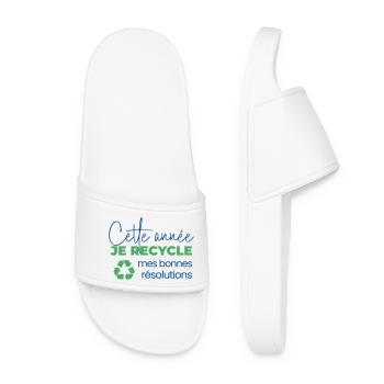 Cette année je recycle mes bonne résolutions - Claquettes Femme - blanc - Devant
