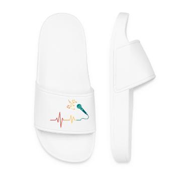 Battement de cœur microphone  - Claquettes Femme - blanc - Devant