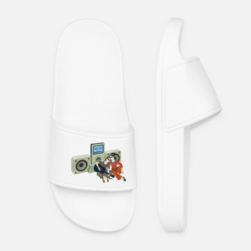PEACE LOVERS - nice people - Women’s Pool Sliders - white