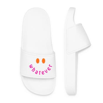 Whatever Smile - Lustiges Y2K Statement Design - Frauen Badelatschen - Weiß - Vorne