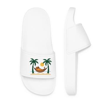 Chat au soleil sur l’île - Claquettes Femme - blanc - Devant