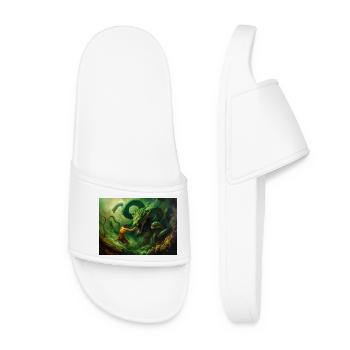 Heracles Battles the Hydra of Lerna - Women’s Pool Sliders - white - Front