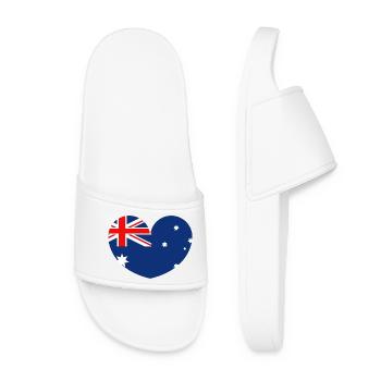 Australian flag with heart - Women’s Pool Sliders - white - Front