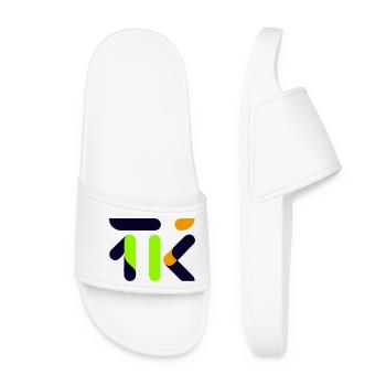 Neon Lime Abstract Glyph - Women’s Pool Sliders - white - Front