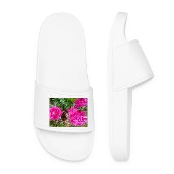 Pivoines Fuchsia Jardin - Claquettes Femme - blanc - Devant
