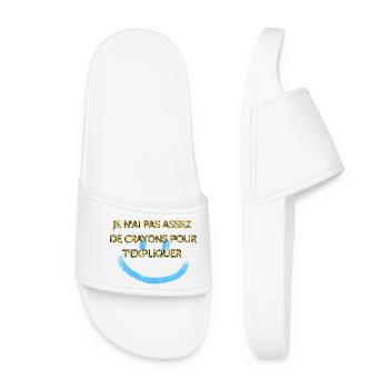 Je n'ai pas assez de crayon pour t'expliquer. - Claquettes Femme - blanc - Devant