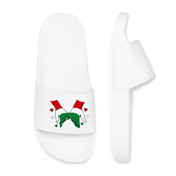 Drapeau hongrois main dans la main - Claquettes Femme - blanc - Devant