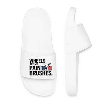 Artistic Cycling Wheels Are My Paint Brushes Pro  - Women’s Pool Sliders - white - Front