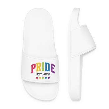 LGBTQ-Pride-Monat – Pride, nicht verstecken. - Frauen Badelatschen - Weiß - Vorne