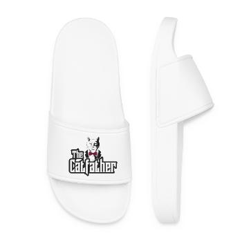 Le Père-Chat Papa Chat Propriétaire de Chat - Claquettes Femme - blanc - Devant