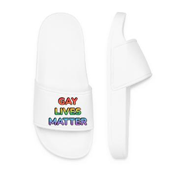 Gay Lives Matter Rainbow Pride - Women’s Pool Sliders - white - Front
